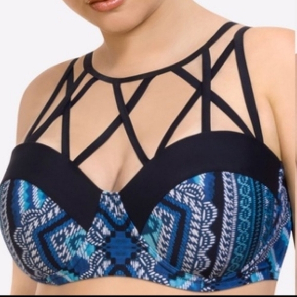 PARAMOUR/NORDSTROM Strappy Bralettte Bikini Top BRA Sz 0X UPF 50+ NEW Sexy! - Picture 2 of 15